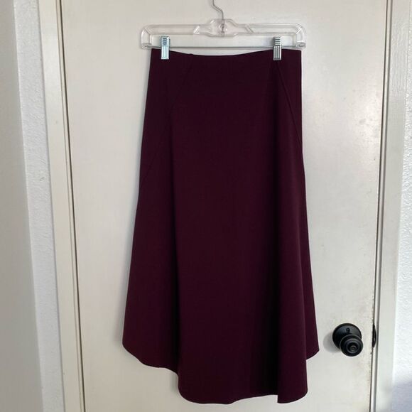 Halogen Maroon Midi Body Con Slit Skirt - Picture 3 of 7